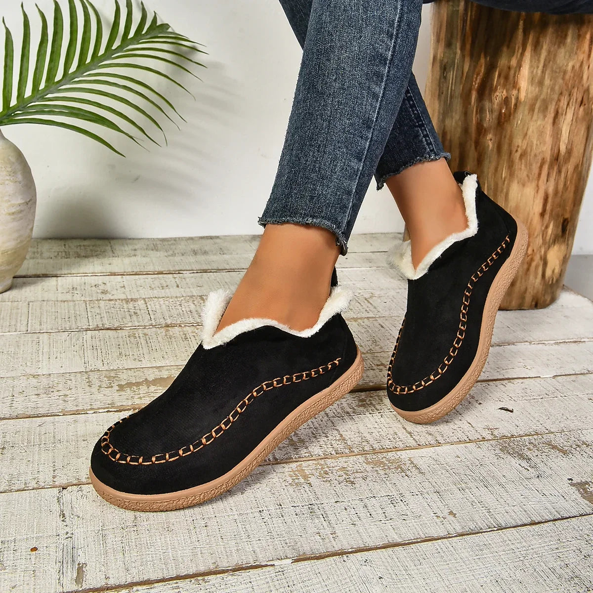 Warme Slip-On-Stiefeletten für Damen