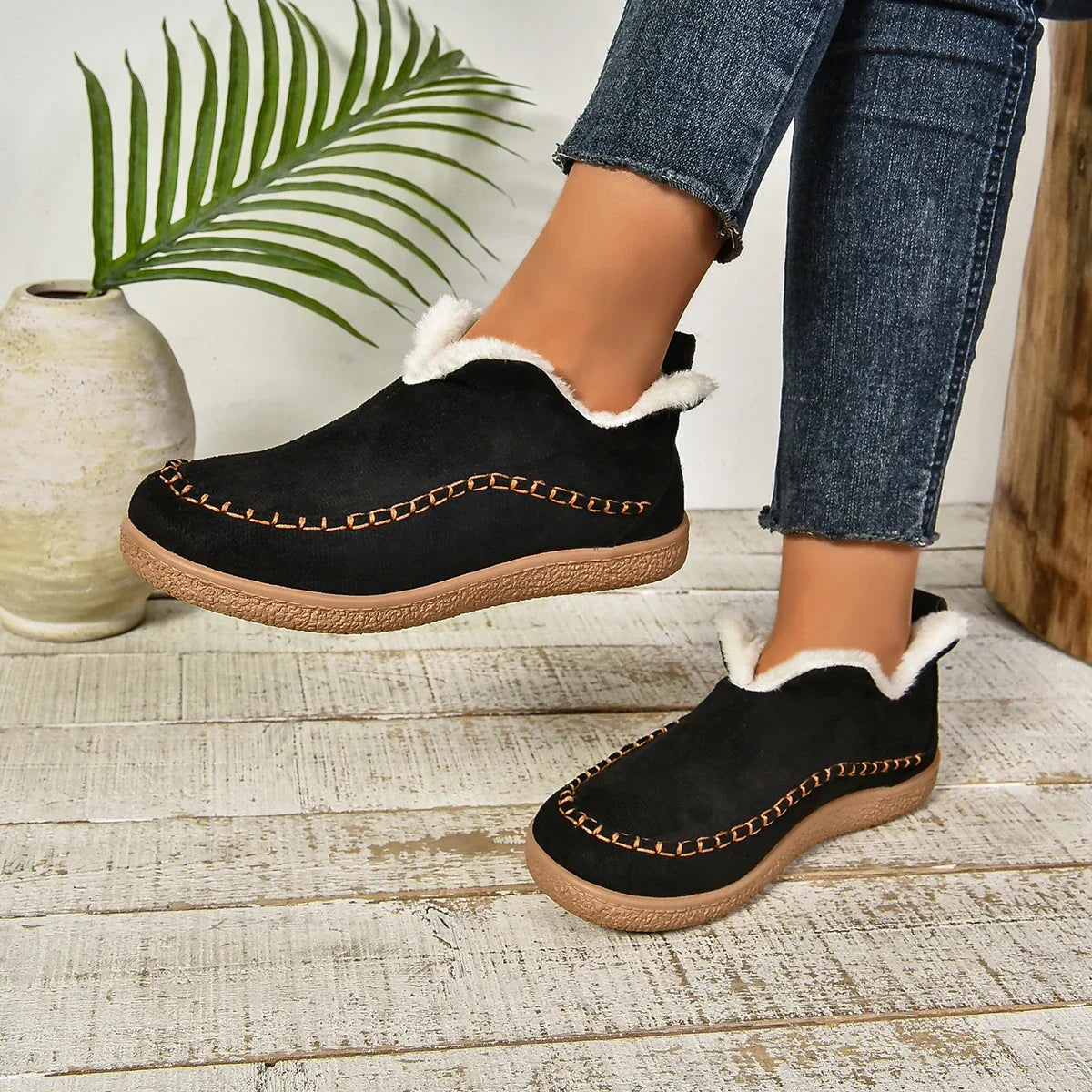 Warme Slip-On-Stiefeletten für Damen